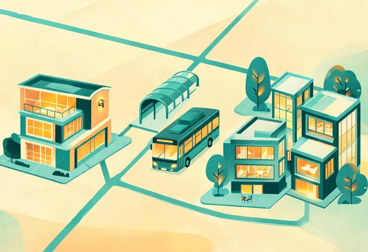 Illustrated map to the Louis Poulsen lighting studio