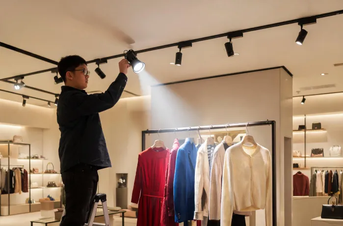 Retail spotlight aiming session